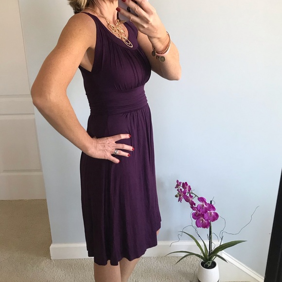 Purple Jersey Knit Sleeveless Dress - Picture 6 of 8
